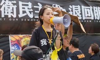 TAIPEI, TAIWAN, March 30 2014. Hundreds of thousands of people protest Taiwan's Trade Pact With China outside the presidential b