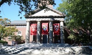 Harvard University, Boston, USA - 23/09/2015: The main entrance of Harvard University, Cambridge