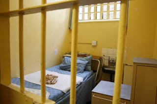 View of the prison cell occupied before the release on parole by Oscar Pistorius at the Kgosi Mampuru II Correctional Centre in 