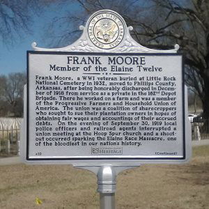 "Frank Moore" historical marker sign