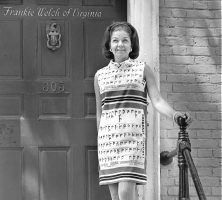 Frankie Welch stands in front of her Duvall House in Alexandria Virginia.