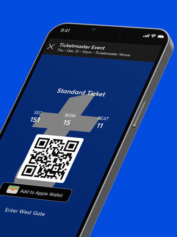 timeline of digital ticketing with screenshot of digital ticket on iPhone 