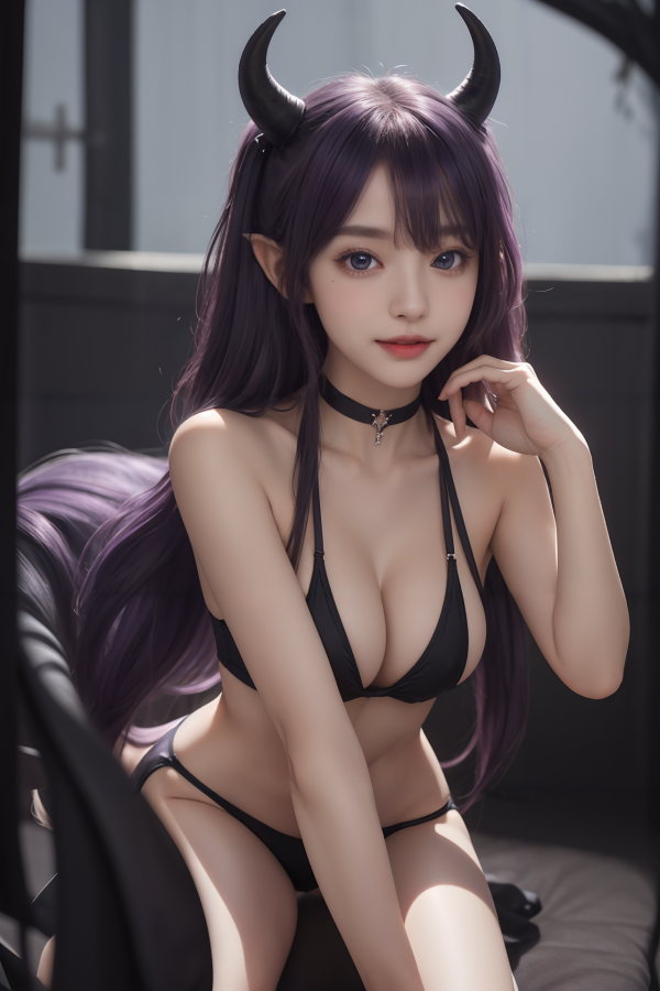 ai art,AI Girl,AIGC,bikini,Bikini negro,pecho