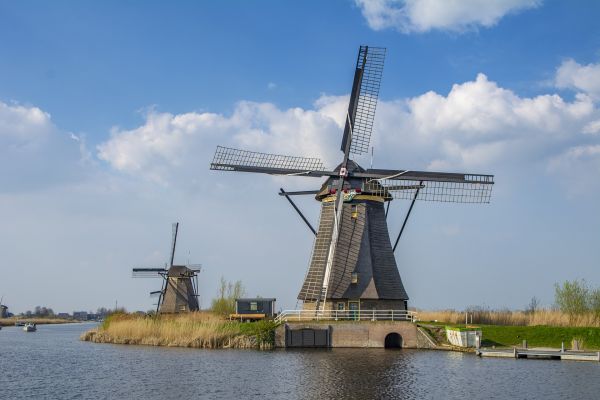 windmolen,wolk,hemel,water,fabriek,molen