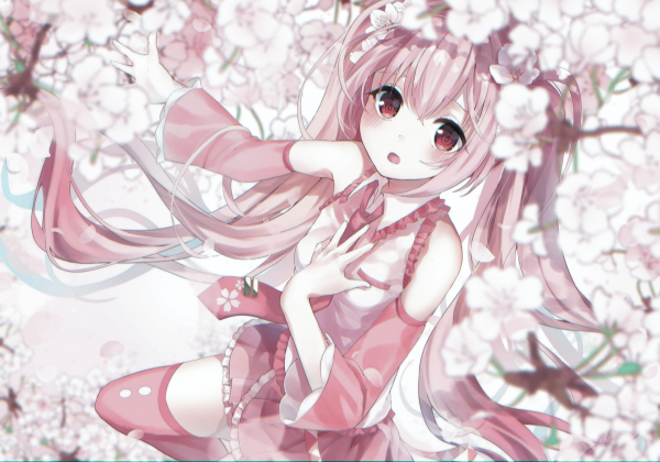 anime,anime meisje,schattig,bloem,kawaii,roze