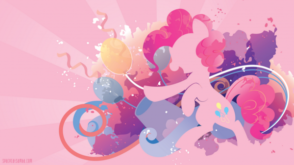 balon,My Little Pony,latar belakang merah muda,Pinkie Pie