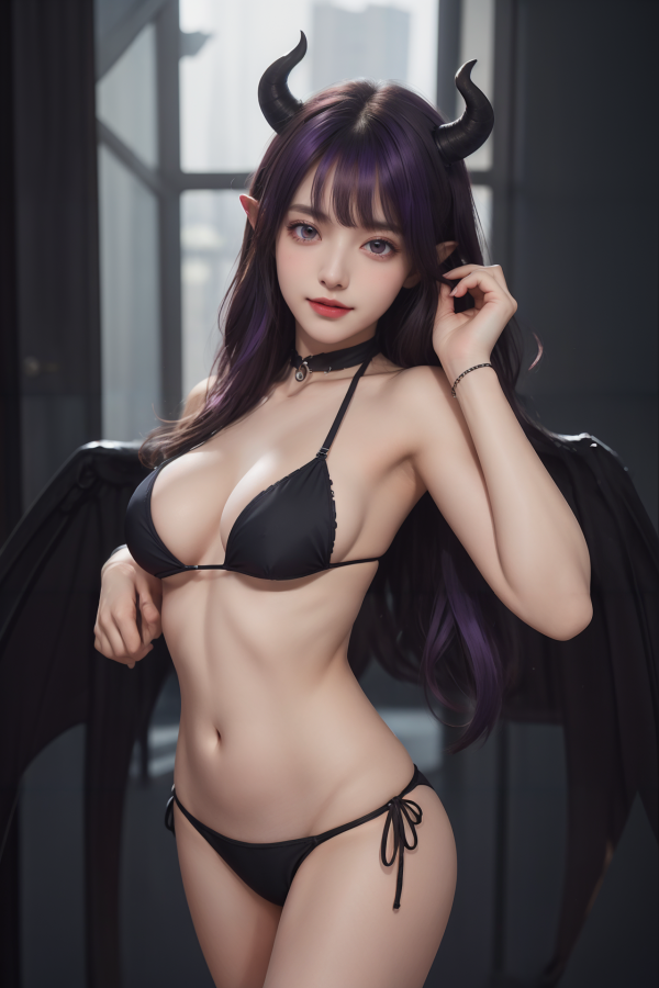 ai art,AI Girl,AIGC,bikini,Bikini noir,Sein