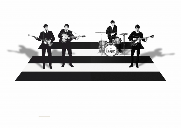 band,beatles,monochromatic,stage