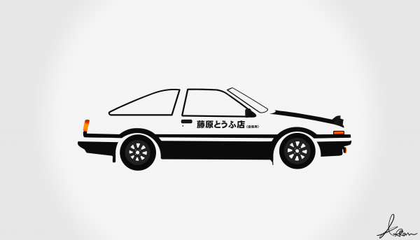 tofu, AE86, Pil, Corolla, drift, initiald