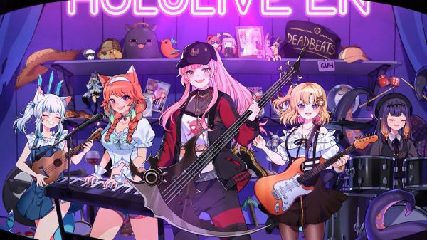 紫色,guitar accessory,娱乐,动画片,乐器,Hololive