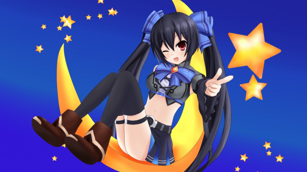 Hyperdimension Neptunia,Noire Hyperdimension Neptunia,цифровое искусство,Noire,Обои для рабочего стола