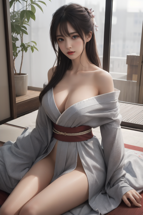 AIGC,breasts,cleavage,cosplay,girl,hair