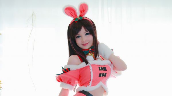 女の子,ブルネット,長い髪,コスプレ,ファンタジー,ウサギの耳