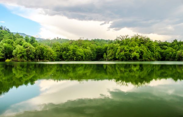 wolken,groen,Ik rende,meer,landschap,spiegel