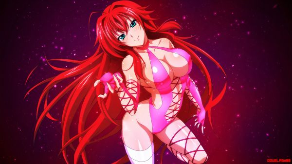 อะนิเมะ,นมใหญ่,ดวงตาสีฟ้า,fishnet,Gremory Rias,DxD มัธยมปลาย