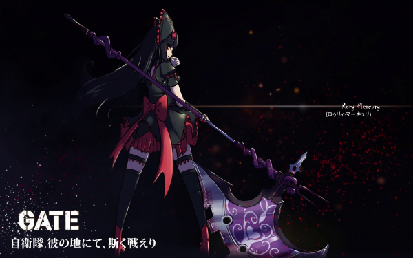 animemeisjes,Rory Mercury,Gate Jieitai Kanochi nite Kaku Tatakaeri,duisternis,screenshot,middernacht