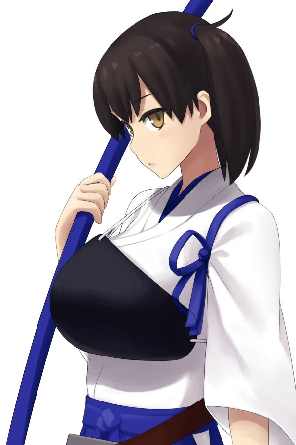 anime,anime jenter,Kantai Collection,Kaga KanColle,Side ponytail,svart hår