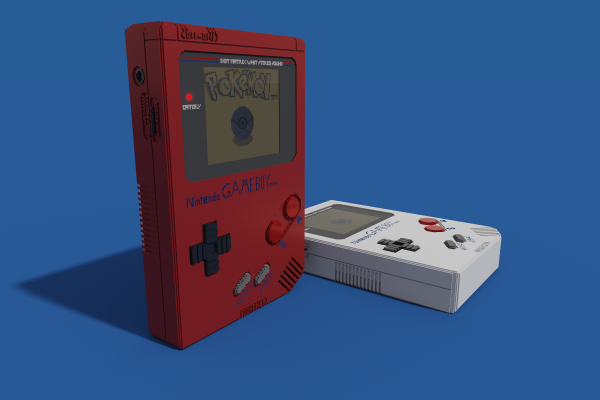 consoles, MagicaVoxel, voxels, Game Boy, pokemon, retro computers