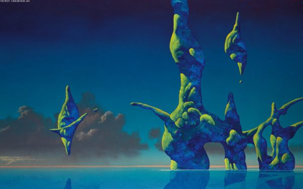 abstraktní,nebe,umělecká díla,Roger Dean,voda,svět