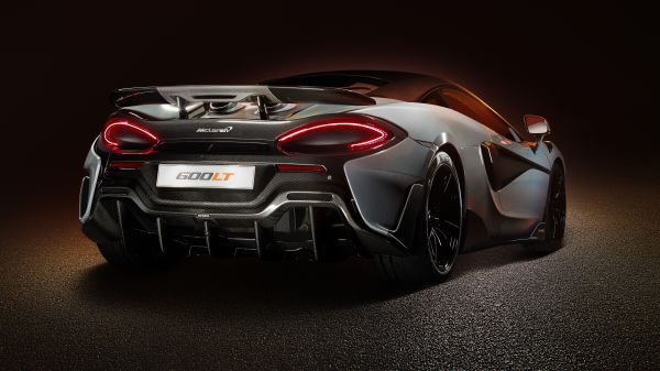 bil,McLaren,McLaren 600LT,nummerplader,baglygter,Enkel baggrund