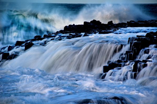 sea,nature,landscape,waterfall,water,rock