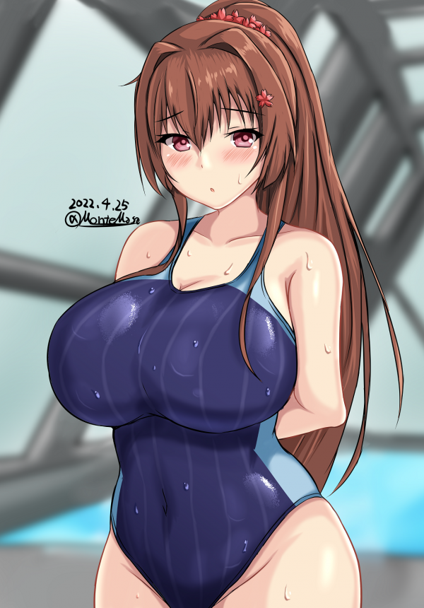 Anime,Chicas anime,Colección Kantai,Yamato KanColle,Cola de caballo,morena