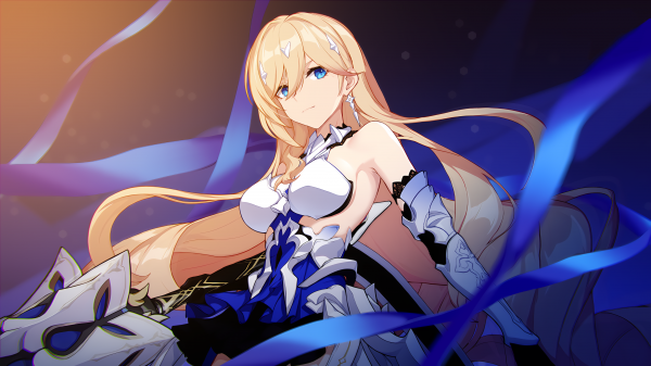 Honkai Impact,artwork,Honkai Impact 3rd,blonde,blue eyes,earring