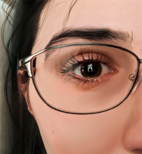 drawing,eyes,face,glasses,reflection