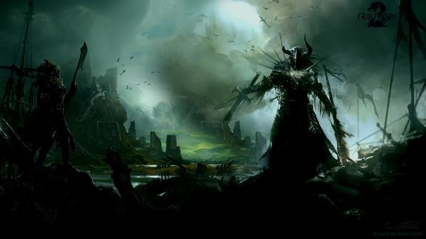 Guild Wars 2,hemel,atmosfeer,oerwoud,mythologie,middernacht