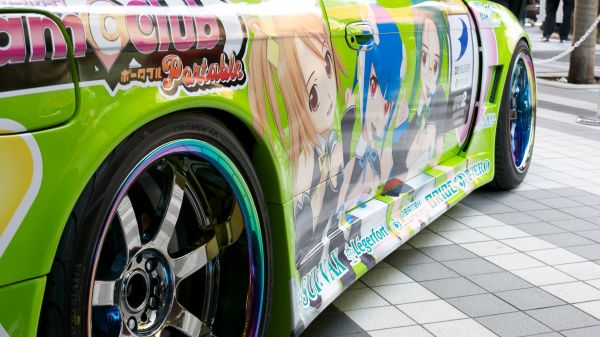 アニメの女の子,車,車両,日産,JDM,スポーツカー