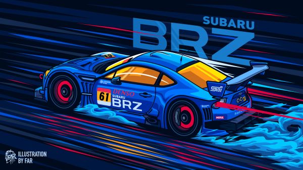 digital art,artwork,illustration,car,vehicle,Subaru