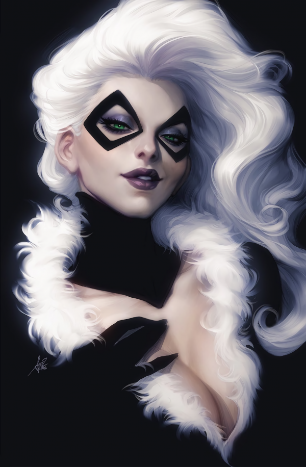 Black Cat character,Spider Man,Marvel Comics,comic art,Comic Girls Series,superheroines