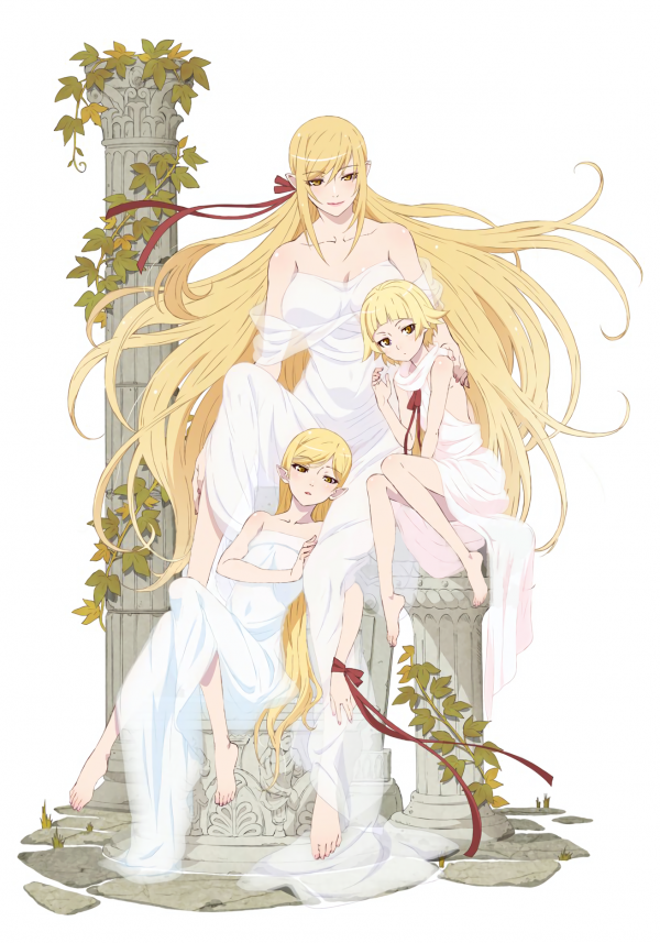 Monogatari Series,аниме момичета,Oshino Шинобу,Бяла рокля