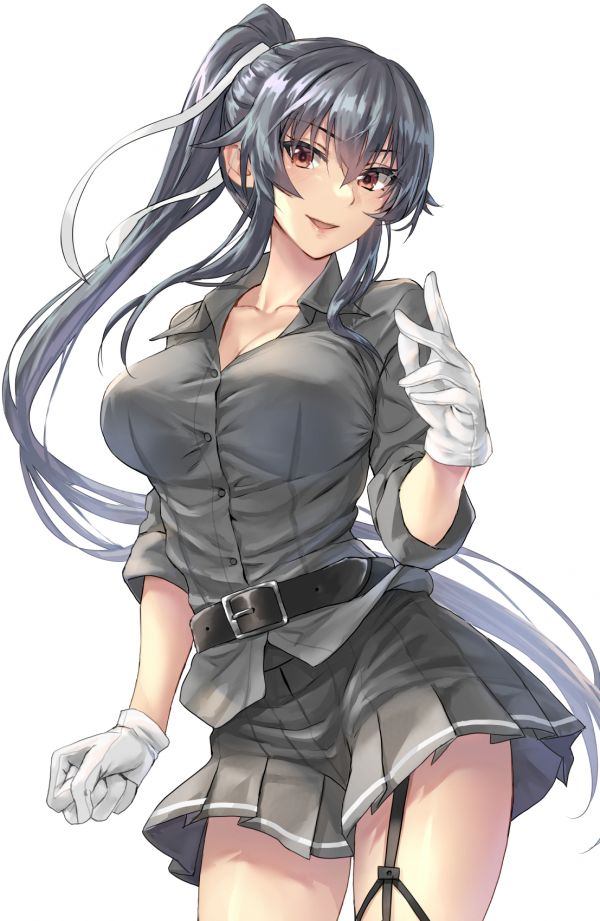 fete anime,anime,Colectia Kantai,Yahagi KanColle,coadă de cal,par lung