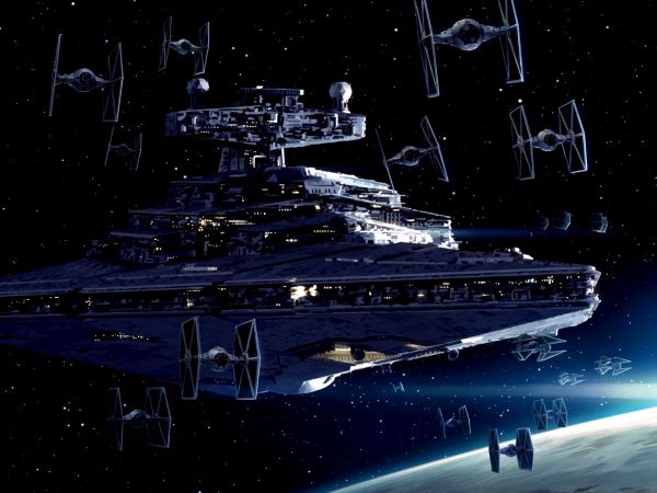 Chiến tranh giữa các vì sao,Star Destroyer,TIE Fighter,Tie đánh chặn,không gian