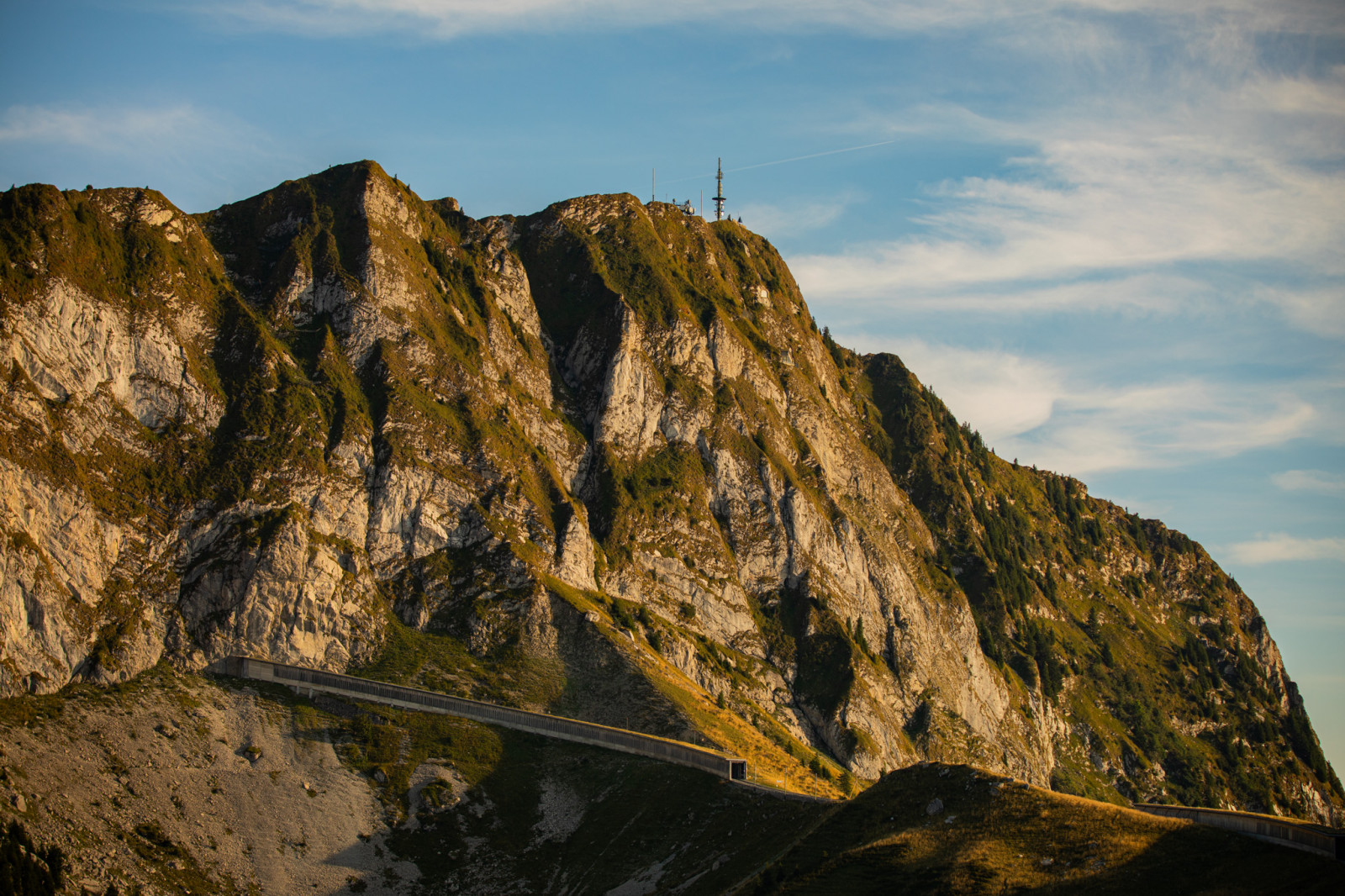 fotografia, na dworze, Natura, drzewa, Klif, grzbiet, tunel, zieleń, krajobraz, Góry, Szwajcaria