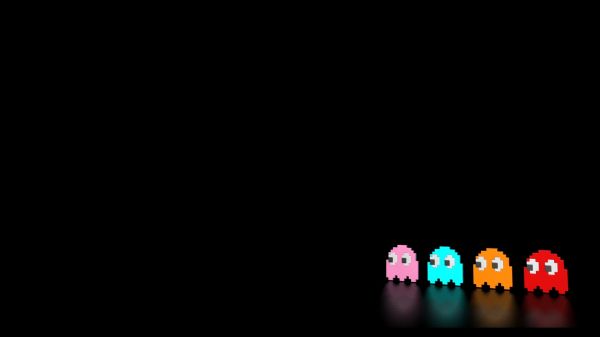 teks,Pac Man,screenshot,wallpaper komputer,kegelapan,fon