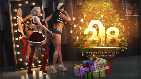 3D,CG,Navidad,Año nuevo,2018 Year,Traje de santa