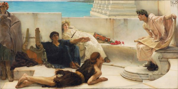 painting,artwork,history,classic art,Greek mythology,A Reading from Homer