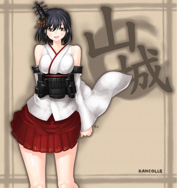 Anime,Anime girls,kısa saç,Kantai Koleksiyonu,Yamashiro KanColle,siyah saç