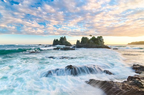 Japan,landscape,sunset,sea,bay,water