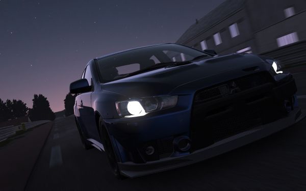 Mitsubishi Lancer EVO,Mitsubishi Lancer Evo X,1680x1050 piksel,Le Mans,gece,Proje CARS