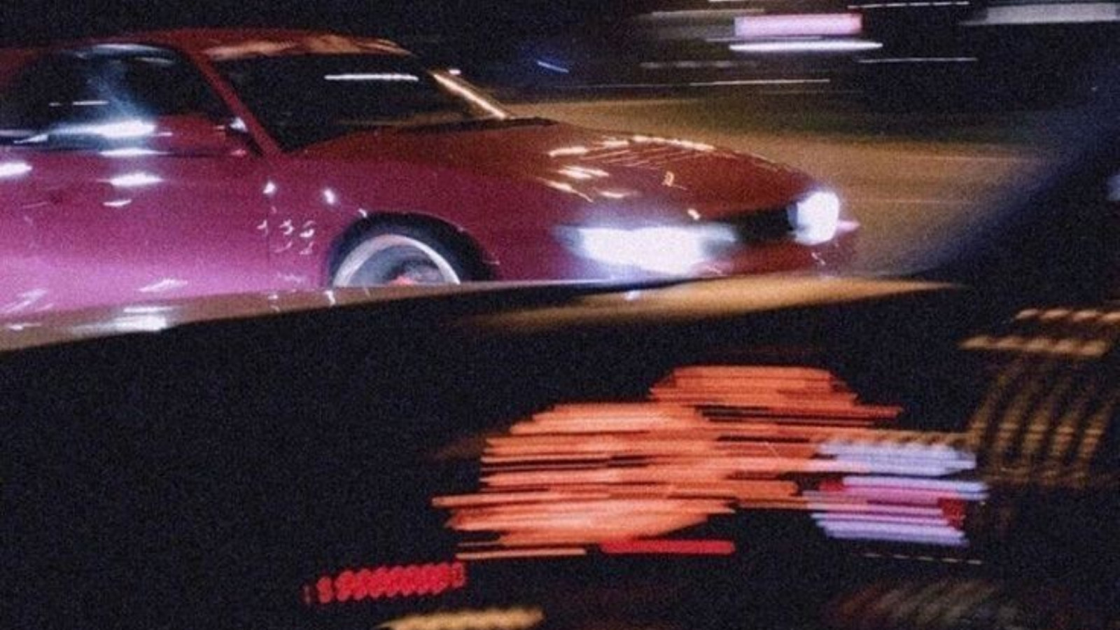 auto, rosso, luci, Linee, velocità, veicolo, Nissan Skyline R32, Nissan Skyline R34, VHS, Stile retrò, annata, interni auto, notte, night club, in esecuzione