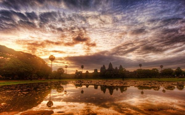 Sonnenlicht,Landschaft,Sonnenuntergang,Tempel,Bäume,Stadtbild