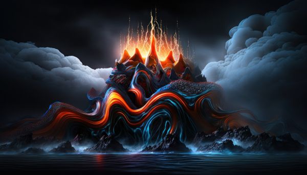 ai art,illustration,lava,Citadel