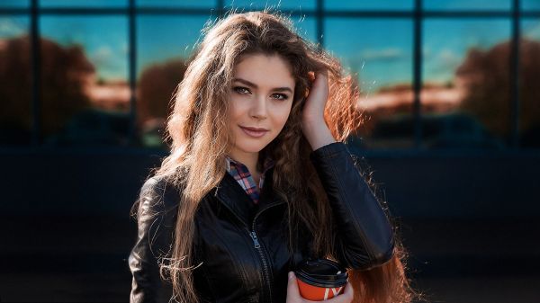 vrouw,model-,lang haar,gezicht,portret,scherptediepte