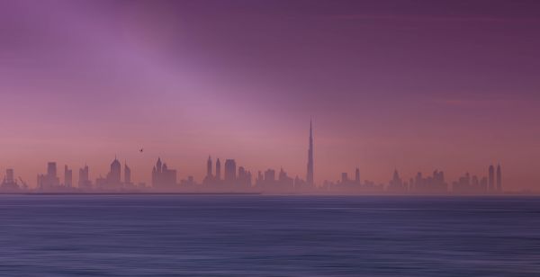 horizonte,Meer,Dubai,Nebel,púrpura,Uae