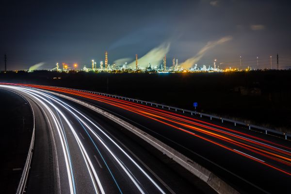 gece,Işık,Endüstri,Noche,duman,benzin