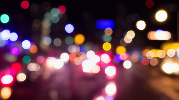 Bokeh,circulation,lumières de la ville