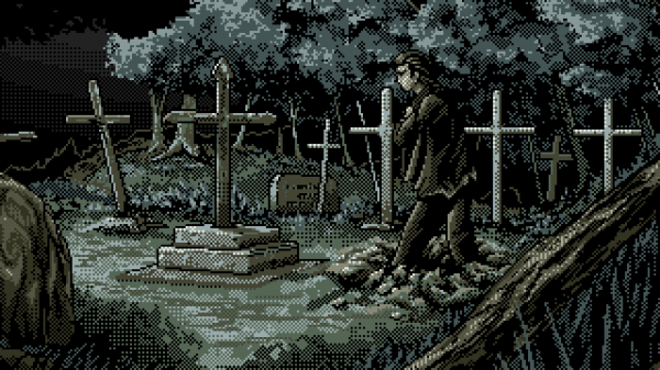 digitális művészet,pixel art,pixeles,képpont,kereszt,temető